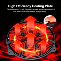 YHS Plaque de cuisson à induction électrique portable 3,5 kW à brûleur unique, en acier inoxydable, à commande tactile, pour usage commercial et domestique, compatible Hotpot
