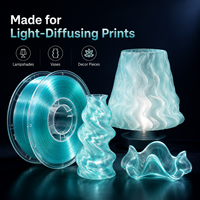 Filamento PLA Transparente al por Mayor, 1.75mm, Opciones Multicolor Cristalinas, Bobina de 1kg para Impresoras 3D FDM/FFF, para Lámparas LED