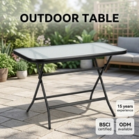 Table basse carrée en verre d'extérieur, portable, moderne, pliable, écologique, durable, pour salon