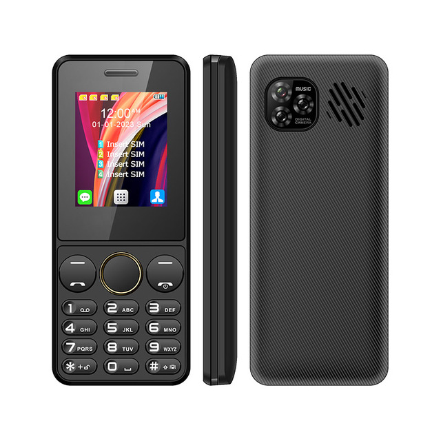 2.2 Inch 4 SIM Card S-mobile S73 Spanish/German/French Support Keypad 2G Feature Phone with 1800mAh Battery JAVA Supported
