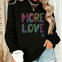 Meilleures ventes : Motif personnalisé en strass thermocollant « More Love » pour le Mois de l'Orgueil, pour T-shirt