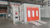 Cabine de peinture Longxiang LX2S certifiée CE avec brûleur diesel, éclairage LED et filtre haute efficacité, idéale pour les ateliers de réparation automobile