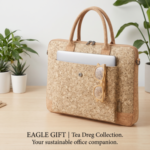 Wholesale Recycled Coffee Grounds Laptop Bag Letter Pattern Hand Length Handle Customized Closure Waterproof Stain Resistant - Product Image 4