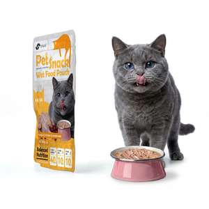 Friandises biologiques pour chatons les plus vendues, saveur originale poulet, haute teneur en protéines, pour la santé de la peau et du pelage, en sachet, nourriture humide pour chat - Product Image 1