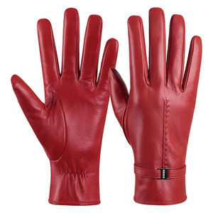 Guanti Invernali in Pelle Caldi Lunghezza <span class=keywords><strong>Opera</strong></span> in Pelle di Pecora Neozelandese di Alta Qualità per Donna Casual Traspiranti con Touchscreen - Product Image 6