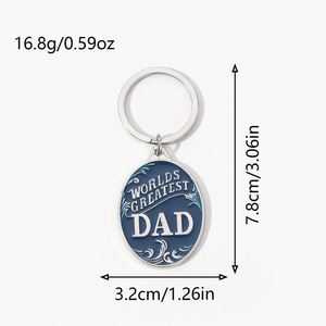 Portachiavi in Metallo Smaltato per la Festa del Papà, Regalo per Uomo, Ciondolo 'Il Miglior Papà del Mondo', Accessorio per Anziani - Product Image 3