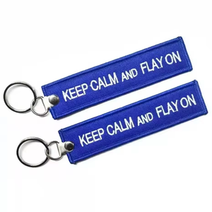 الأكثر مبيعاً سلسلة مفاتيح مطرزة بشعار شخصي رخيصة من القماش حلقة مفاتيح رقعة علامة مفتاح سلاسل مفاتيح مطرزة فارغة - Product Image 4