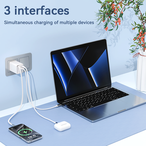 Caricatore Rapido GaN 65W con Cavo Retrattile, 3 Porte, Spina UK/US/EU/AU per Xiaomi iPhone <span class=keywords><strong>Samsung</strong></span> Huawei, Caricatori e Adattatori per Laptop - Product Image 5