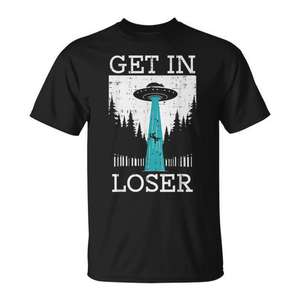T-shirt Alien UFO Abduction pour hommes, femmes, garçons et filles - Fun Loser Get in Graphic pour enfants et adultes - Product Image 1