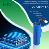Batterie au lithium HIZY 14500 500mAh 3.7V LiCoO2 Cathode 500 Cycles Grande Capacité Dédiée aux Lampes Torches à Lumière Puissante/Stylos Laser