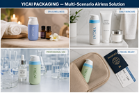 Conteneur à pompe sans air à large ouverture en PP recyclable de 30 ml, 50 ml, 100 ml, flacon cosmétique réutilisable sous vide pour lotion pour le visage, crème pour les mains