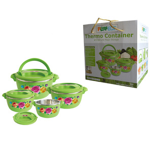 1L + 2L + 4L + 6L đa năng thực phẩm ấm hơn nồi thiết lập màu sắc hộ gia đình nhà bếp thực phẩm lưu trữ container loại di động với rãnh Bìa - Product Image 1