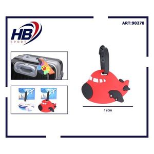 Étiquette à bagages HB Sport, design avion rouge, 12 cm, accessoire de voyage - Product Image 3
