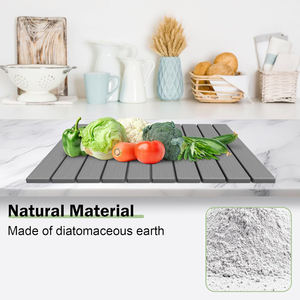 Alfombrillas de secado de platos de piedra, alfombrilla de secado de platos plegable de 24x16 pulgadas, alfombrillas de tierra de diatomeas para platos, botellas, tazas, combina con cualquier encimera - Product Image 2