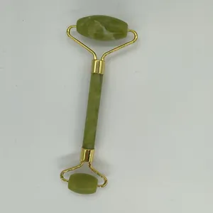 Rouleau d'aventurine vert clair, beau rouleau de pierre de jade pour le visage, rouleau de massage en quartz rose