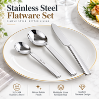 Ensemble de couverts en acier inoxydable de haute qualité, style simple et moderne, indispensable pour les repas quotidiens, passe au lave-vaisselle