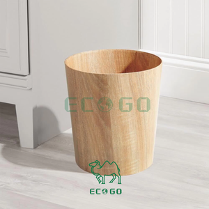 Tre Tự Nhiên Rác Tái Chế Bin Cho Phòng Tắm Vuông Vòng Thùng Rác Gỗ Thùng Rác Có Thể - Product Image 1