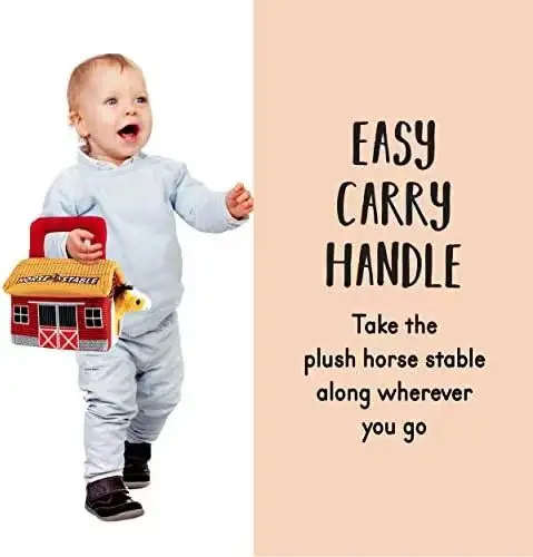 Set Mainan Terlaris Termasuk Pembawa Stabil dan 4 Kuda Mainan Interaktif Berbicara dan Meringkik Lucu untuk Balita dan Bayi