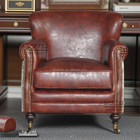 Fauteuil lounge vintage industriel fait main en cuir véritable, couleur personnalisée, pieds en métal, mobilier pour la maison, les hôtels, les bureaux à domicile