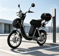 10 Inch Retro Electric Motorcycle-Lightweight Vintage Pedal Bike with Steel Frame 35KM/H Max Speed