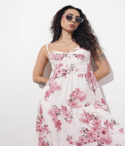 Robe midi en coton pour femme, bretelles, été, décontractée, sans manches, coupe évasée, légère, respirante, élégante, pour tous les jours - Product Image 2