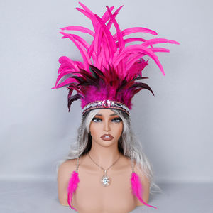 Hiasan Kepala Suku Buatan Tangan Bulu Berwarna-warni MOQ 50pcs untuk Teater & Pertunjukan Tari - Product Image 5