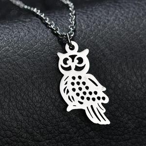 Fantasia Gioielli In Acciaio Gioielli In Acciaio Personalizzato Incide Il Marchio Notte Pendente Della <span class=keywords><strong>Collana</strong></span> Owl - Product Image 3