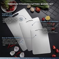 Planche à découper en titane pur de qualité alimentaire GR1, laminée à chaud, double face, antiadhésive, taille et logo personnalisés, OEM disponible