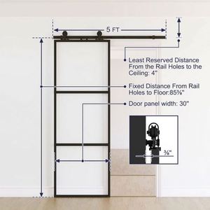 Puerta Corredera de Acero al Carbono Negro Mate, la Más Vendida en Estados Unidos, con Aislamiento Acústico Interior para Dormitorio, Sala de Estar y Baño - Product Image 5