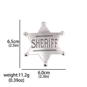 Jachon 2025 Thiết Kế Sáng Tạo Hợp Kim Kim Loại Cảnh Sát Trưởng Huy Hiệu Trâm Pin 3D Dập Nổi Tùy Chỉnh Mạ Vàng Kim Loại Hình Lục Giác Sao Huy Hiệu - Product Image 6