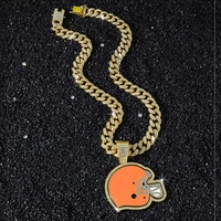 Collier de championnat personnalisé avec pendentif ovale, chaîne cubaine hip-hop personnalisée pour homme et femme