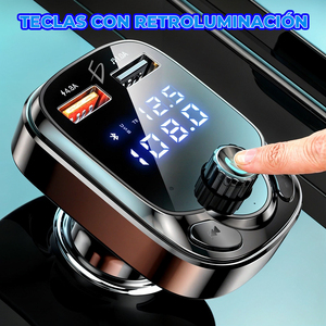 เครื่องส่งสัญญาณบลูทูธ 5.0 ในรถยนต์พร้อมพอร์ต USB 2 ช่องและช่องเสียบไมโครเอสดี - Product Image 2