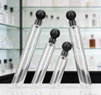 Prix usine 2025 – Flacons d'échantillons d'huile de parfum en verre de luxe personnalisés, petits, 1ml, 2ml, 3ml, vides, rechargeables, avec couvercle noir rond en forme de boule