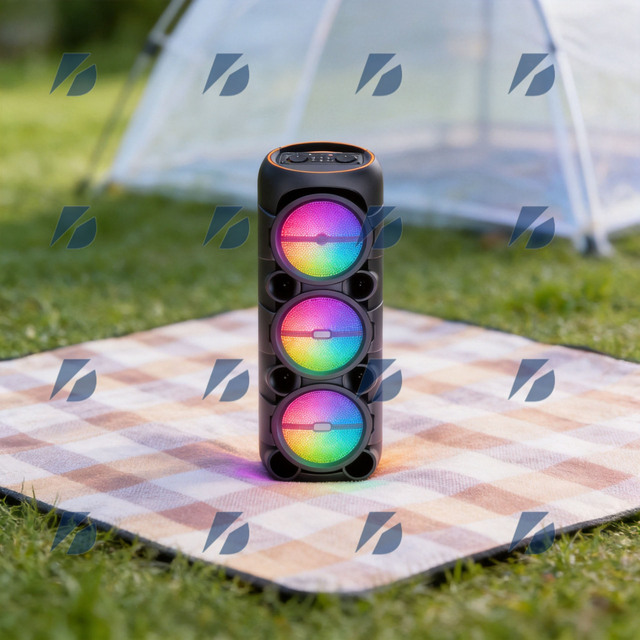 KTS Wireless Portable Outdoor DJ Party BT Speakers with FM USB TWS Battery (1000-2000mAh) Dual 8-Inch KTS-2185