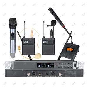 Micrófono Inalámbrico de Doble Canal HD-2000, Micrófono Dinámico para Presentaciones, True Diversity, Bodypack Metálico - Product Image 1