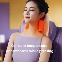 Oreiller de massage du cou avec chaleur pour soulager la douleur du cou et des épaules Appareil de traction cervicale ergonomique Masseur d'oreiller