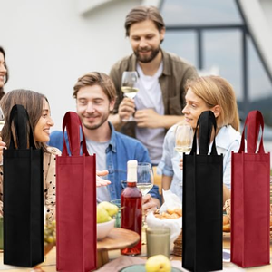 Custom Promotional High Quality Reusable Single Wine <b>Bottle</b> Carry <b>Bags</b> Non-woven Wine <b>Bottle</b> <b>Bag</b> with Handles - Product Image 4