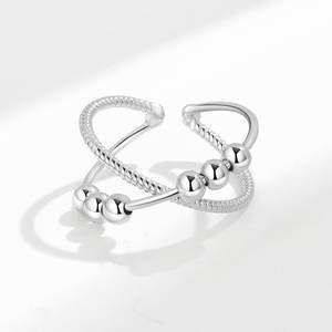 <span class=keywords><strong>Anillo</strong></span> de ansiedad minimalista para niñas y mujeres, anillos giratorios para hombres, <span class=keywords><strong>anillo</strong></span> de cuentas en espiral de acero inoxidable antiestrés, regalo de joyería - Product Image 3