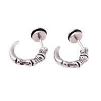 Pendientes de cola de garra de águila para hombre, joyería de acero inoxidable con cierre de tuerca, estilo Hip hop, Rock, Punk
