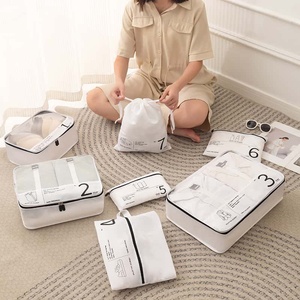 Polyester Travel Packing Cubes Set Zipper Large Capacity Portable Organizer Minimalist - Product Image 3