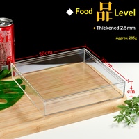 Boîte d'emballage carrée transparente en acrylique de qualité alimentaire recyclable personnalisée de 20 cm, épaissie, haut de gamme, pour produits secs, boîte cadeau