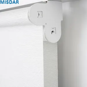 واقي من الشمس تعتيم ليلا ونهارا ستارة دوارة مزدوجة الطبقة كتلة خارجية تصفية ضوئية ظلال مزدوجة الأسطوانة - Product Image 1