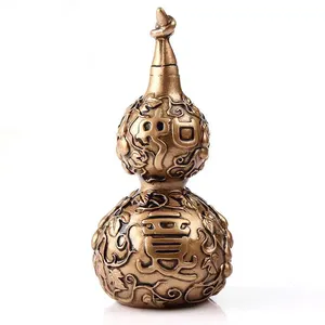 Resin Brass Gourd Ornaments Chinese Treasure Style Custom-Made Office Home Decorations Creative Gifts Fengshui Ornaments