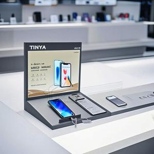 TINYA Nouveau présentoir incliné à LED en PMMA, support d'affichage pour affiches et appareils mobiles, avec port de charge, pour magasins de détail - Product Image 2
