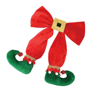 Decoración Navideña, Divertidos Adornos Colgantes de Patas de Duende Rojas con Lazo para Decoración de Ventanas Navideñas - Product Image 6