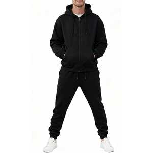 New 2026 Custom Logo Spandex/Polyester Breathable Sporty Full Zip Tracksuit <b>Hoodie</b> Jogger Two Piece Jogging Sweat Suits for <b>Men</b> - Product Image 3