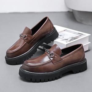 <span class=keywords><strong>Mocasines</strong></span> de Cuero Clásicos Negros para Hombre de Talla Grande, Zapatos de Vestir de Negocios con Plataforma y Deslizamiento Fácil para Oficina, Primavera, <span class=keywords><strong>Verano</strong></span>, Otoño - Product Image 1