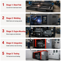 Kraftstoffsparende 15kVA 20kW 25kW 30kVA 50kW AC-Wechselstromgenerator Cummins Wassergekühlte Standby-Dieselgeneratoren für Zuhause, Geräuscharm