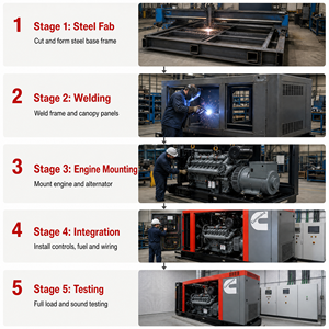 Générateurs diesel de secours silencieux à refroidissement par eau Cummins, à faible consommation de carburant, 15 kVA, 20 kW, 25 kW, 30 kVA, 50 kW, avec alternateur AC pour usage domestique - Product Image 5