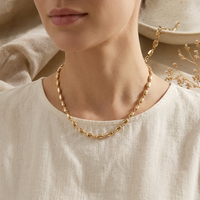 Collier chaîne en or texturé personnalisé, bijoux de mode pour femmes, à porter en soirée